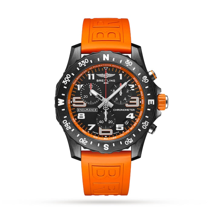 Endurance Pro 44mm Orange Rubber Strap Watch