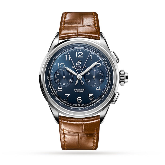 Premier B15 Duograph 42 Leather Strap Watch