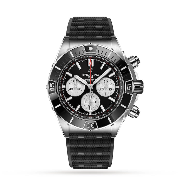 Super Chronomat B01 44 Stainless Steel Rubber Strap Watch