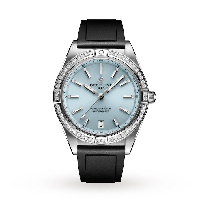 Chronomat Automatic 36 Stainless Steel & 18k grey gold Rubber Strap - Ice Blue Watch