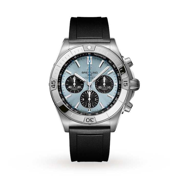 Chronomat B01 42 Stainless Steel & platinum Rubber Strap - Ice Blue Watch