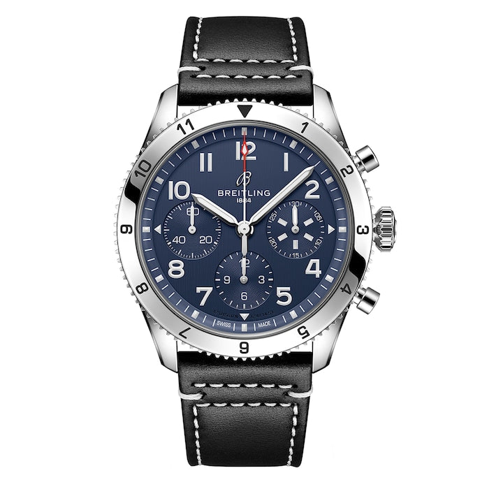 Classic AVI Chronograph 42 Tribute to Vought F4U Corsair Leather Strap Watch