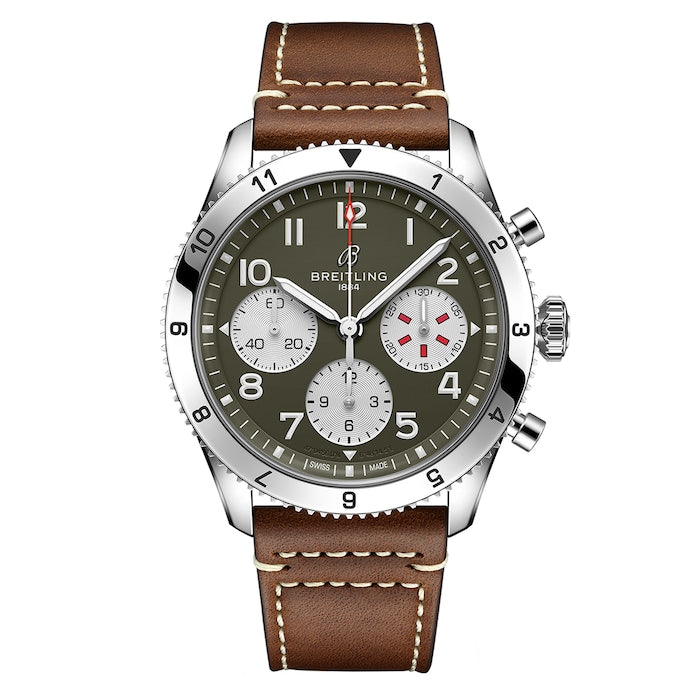Classic AVI Chronograph 42 Curtiss P-40 Warhawk Leather Strap Watch