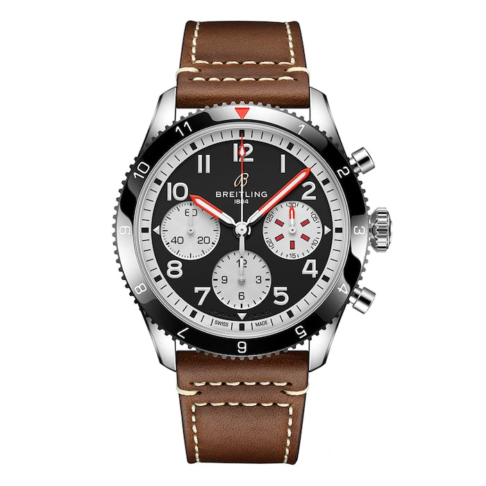 Classic AVI Chronograph 42 Mosquito Leather Strap Watch