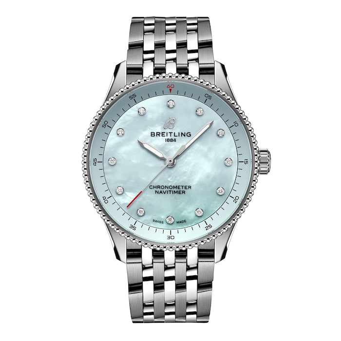 Navitimer 32mm Ladies Watch Blue Mother Of Pearl