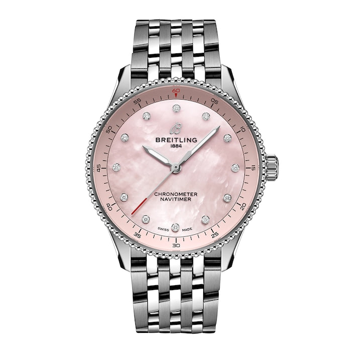 Navitimer 32mm Ladies Watch Pink Mother Of Pearl