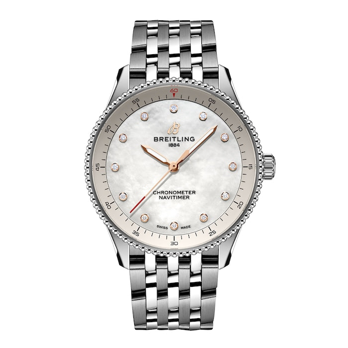 Navitimer 32mm Ladies Watch White Mother Of Pearl