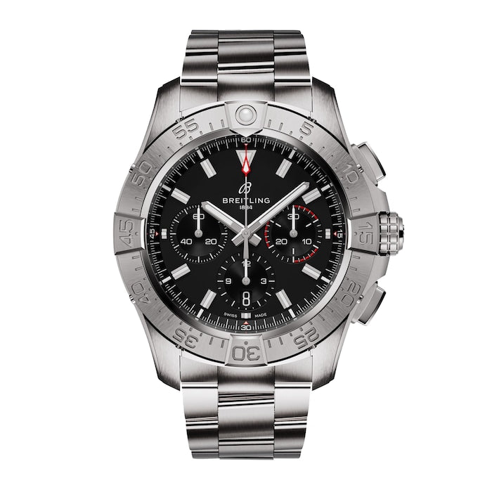 Avenger Chronograph B01 44mm Mens Watch Black Stainless Steel
