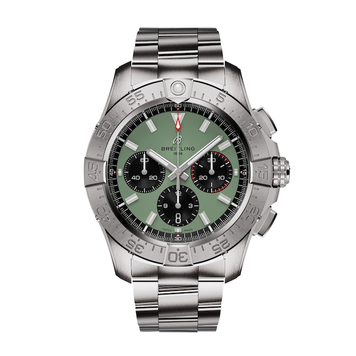 Avenger Chronograph B01 44mm Mens Watch Green Stainless Steel