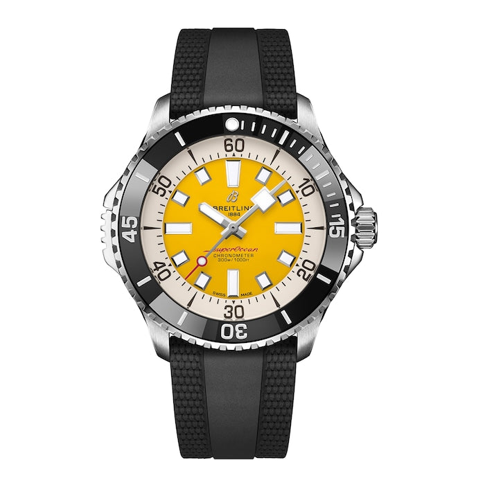 Superocean Automatic Code Yellow UK Edition 46mm Mens Watch Yellow Rubber