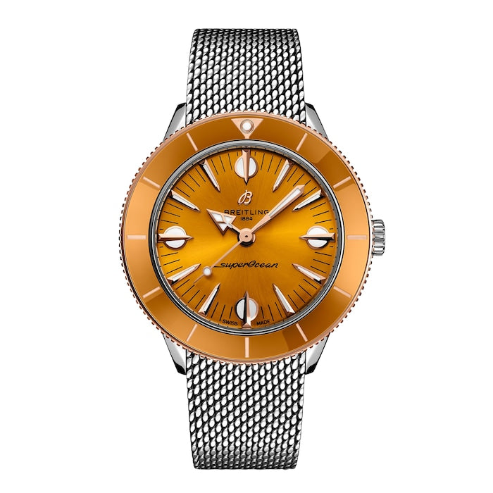 Superocean Heritage '57 Highlands Capsule 38mm Mens Watch Yellow 2 Straps