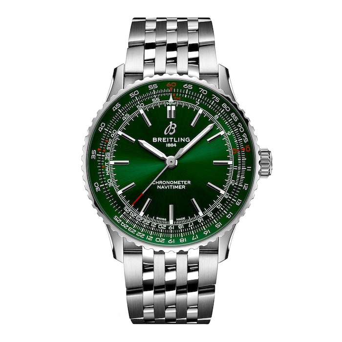 Navitimer Automatic 41mm Mens Watch Green Stainless Steel