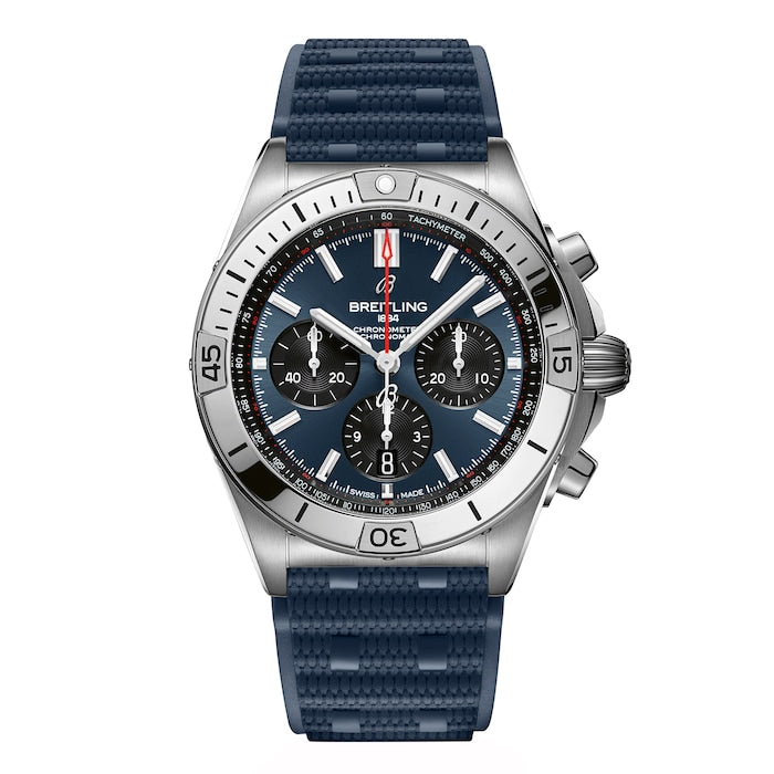 Chronomat B01 Chronograph 42mm Mens Watch Blue Rubber