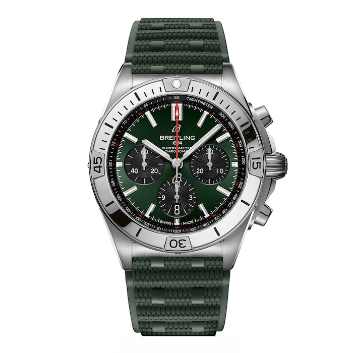 Chronomat B01 Chronograph 42mm Mens Watch Green Rubber