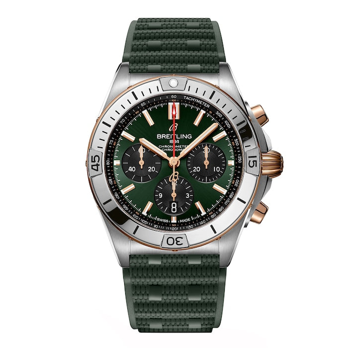 Chronomat B01 Chronograph 42mm Mens Watch Green Rubber