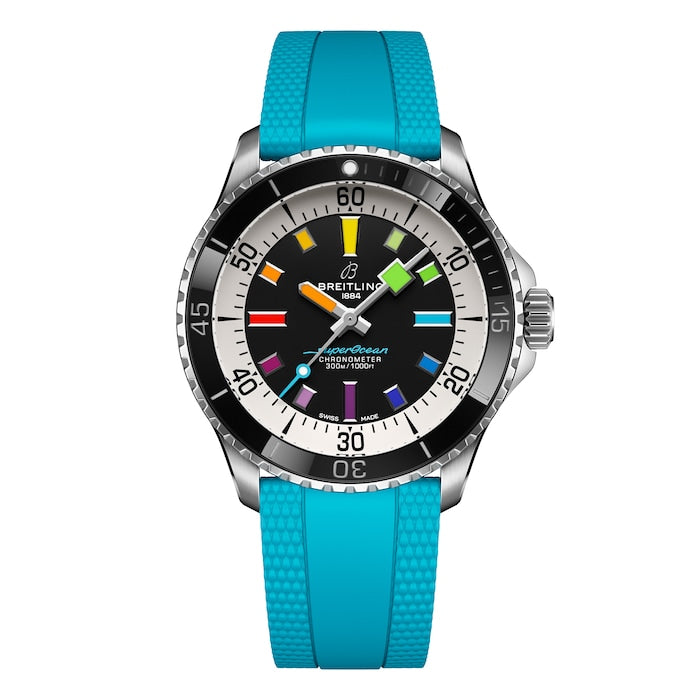 Superocean Automatic 42mm Mens Watch Blue Rubber