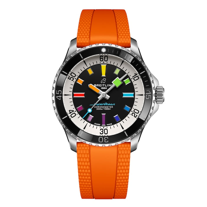 Superocean Automatic 42mm Mens Watch Orange Rubber