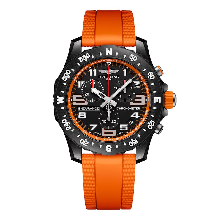 Endurance Pro 44mm Mens Watch Orange Rubber