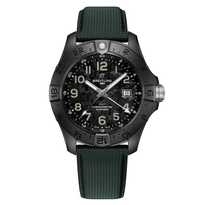 Avenger Automatic 44 mm Night Mission Mens Watch Green Leather