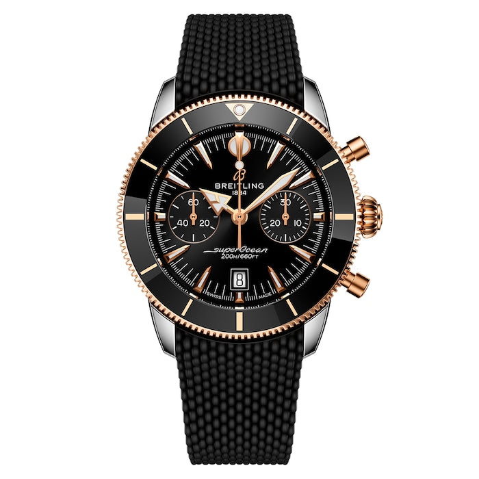 Superocean Heritage B01 Chronograph 42mm Mens Watch Black Rubber