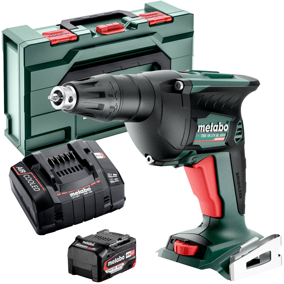 Metabo TBS 18 LTX BL 5000 18V Brushless Drywall Screwdriver with 1 x 4.0Ah Battery Charger & Metabox
