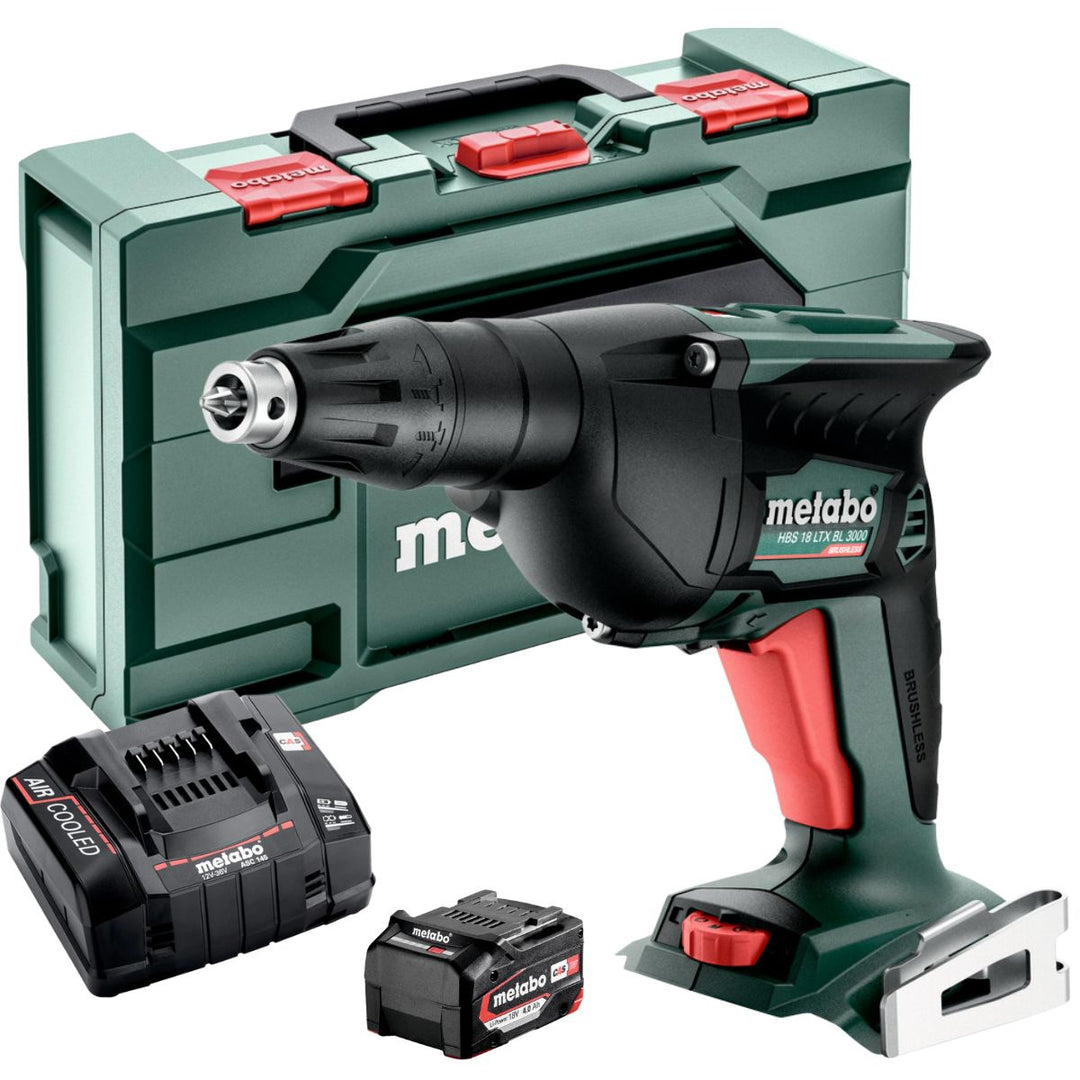 Metabo HBS 18 LTX BL 3000 18V Brushless Drywall Screwdriver with 1 x 4.0Ah Battery Charger & Metabox
