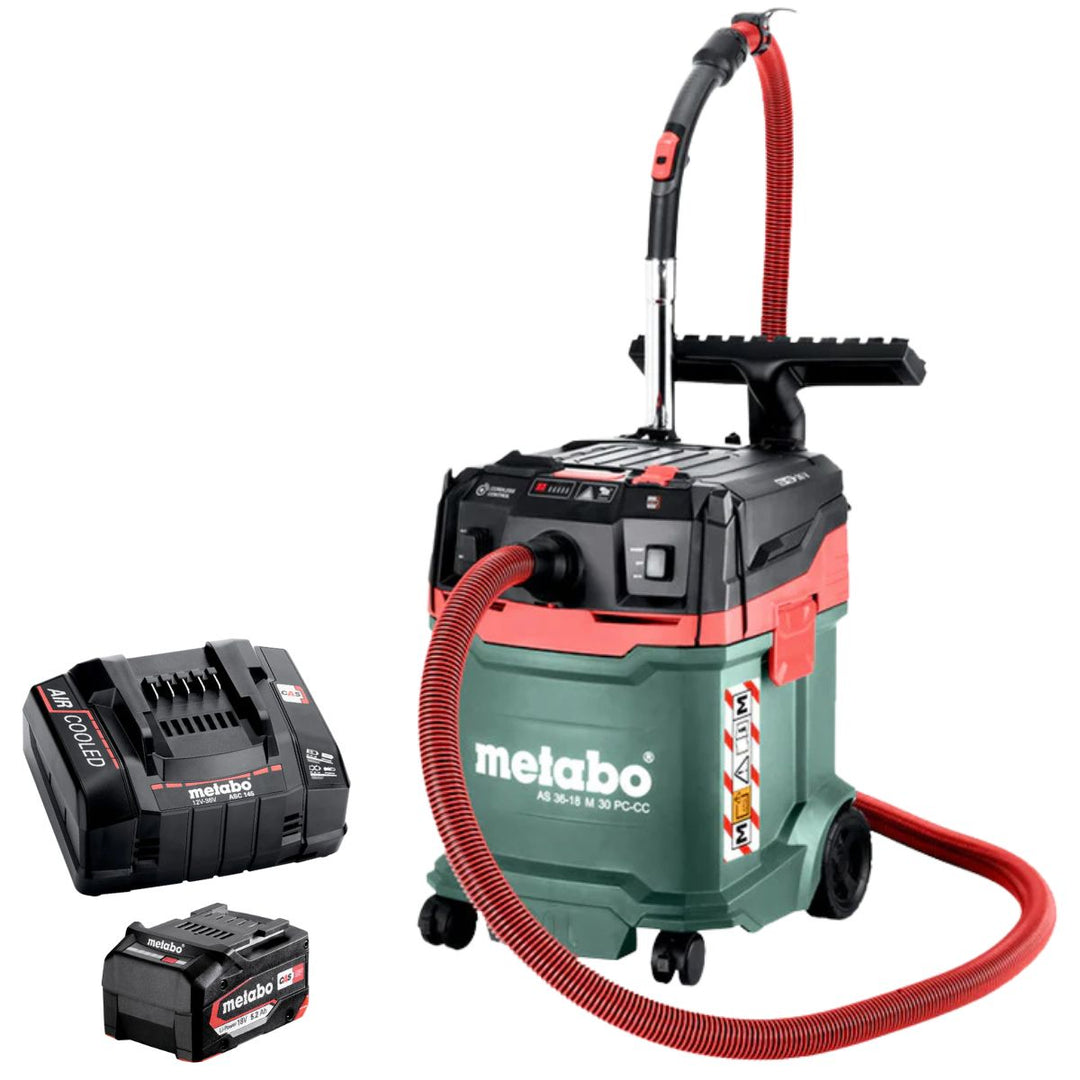Metabo AS 36-18 M 30 PC-CC 18V M-Class Vacuum Cleaner with 1 x 5.2Ah Battery & Charger