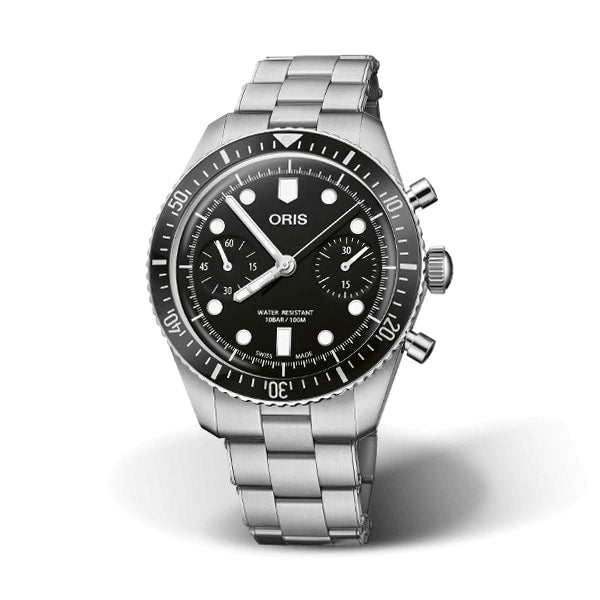 Divers Sixty Five Chronograph 40mm Mens Watch Black Stainless Steel
