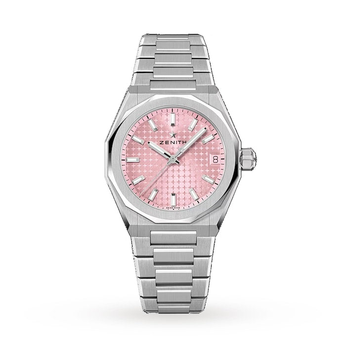 Defy Skyline 36mm Steel Automatic Watch - Pink