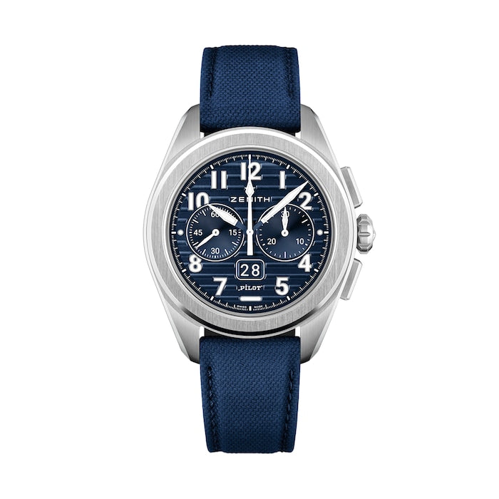 Pilot Automatic 42.5mm Mens Watch Blue 2 Straps