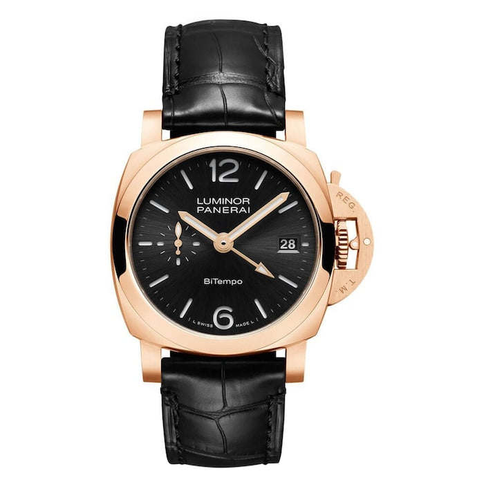 Luminor Quaranta BiTempo Goldtech 40mm Mens Watch Black