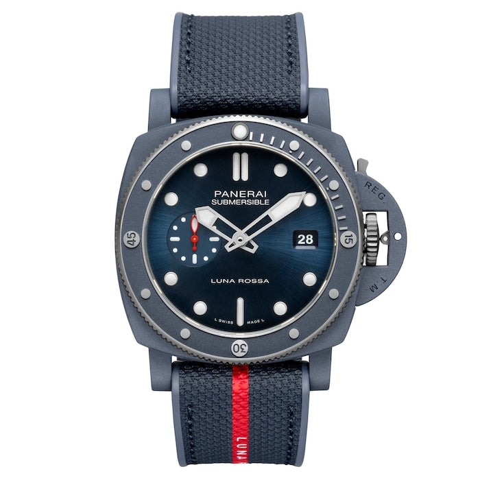 Submersible QuarantaQuattro Luna Rossa Ti-Ceramitech 44mm Mens Watch Blue