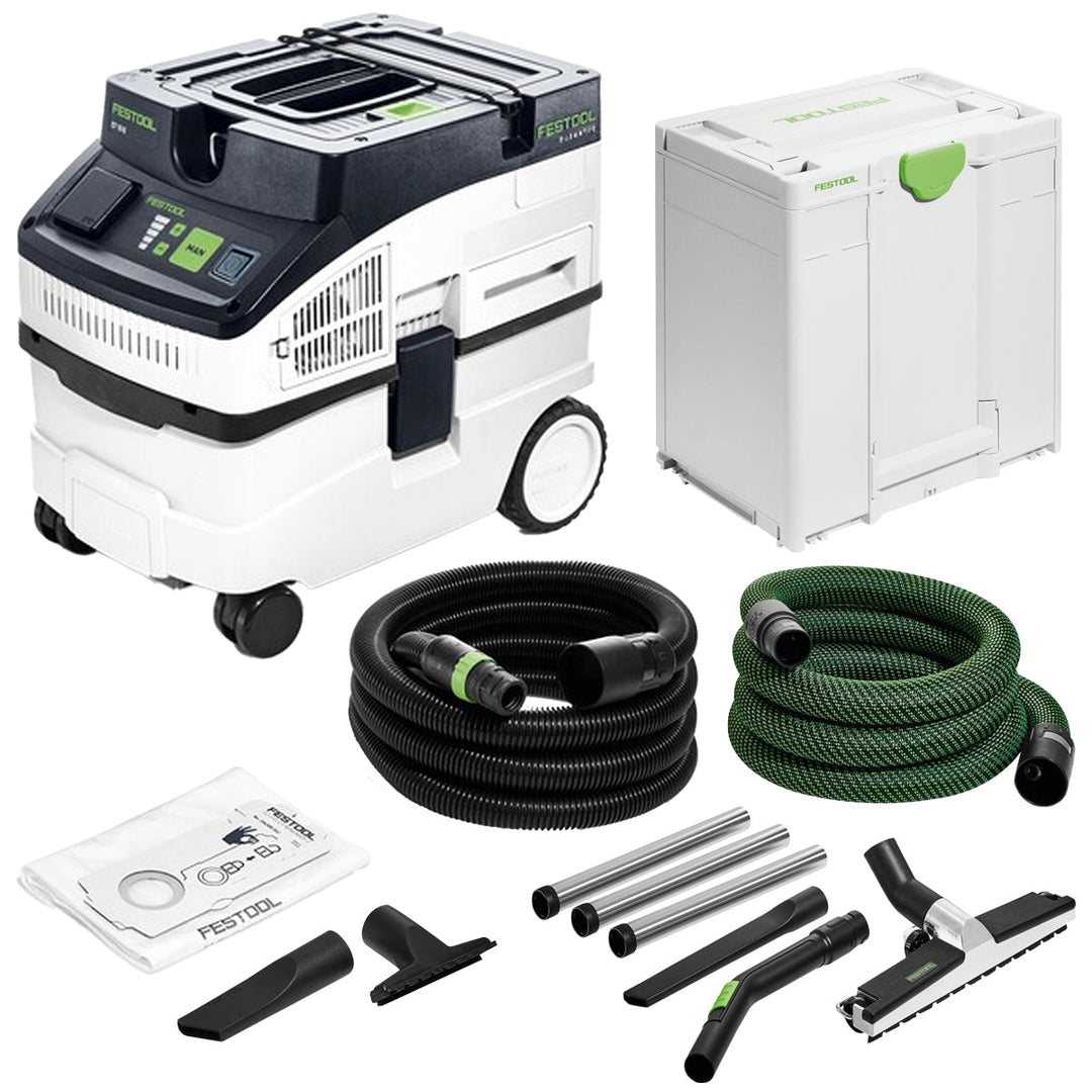 Festool CLEANTEC CT 15 Mobile Dust Extractor 15L 230V GB - 578329 With Floor Cleaning Set 577259