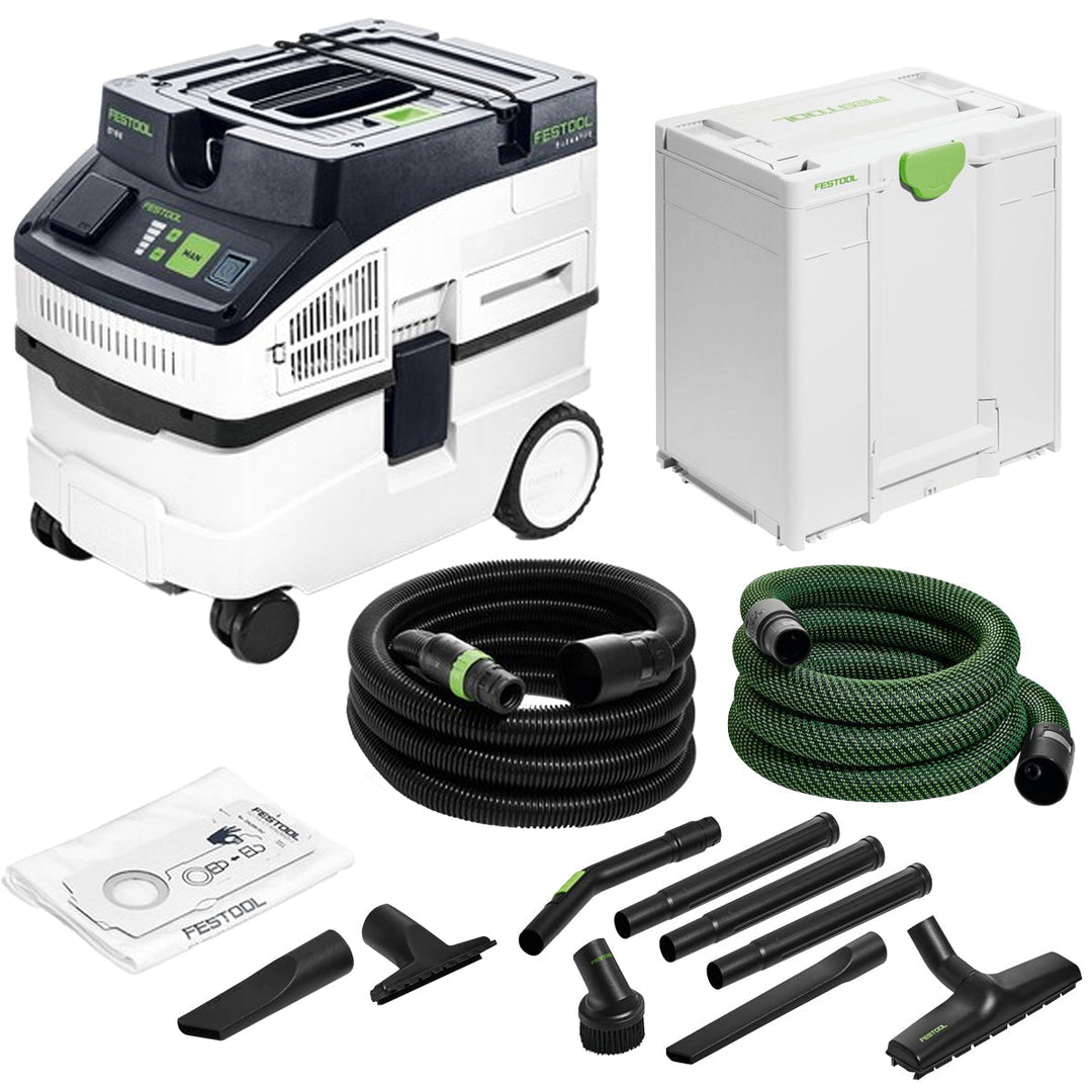 Festool CLEANTEC CT 15 Mobile Dust Extractor 15L 230V GB - 578329 With Cleaning Set 577258