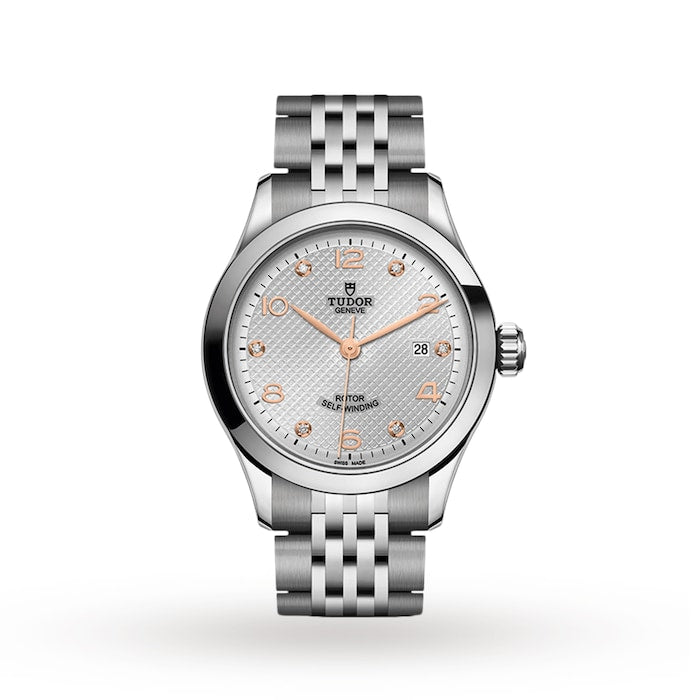 1926 28mm Ladies Watch Steel Case Diamond-Set Silver Dial