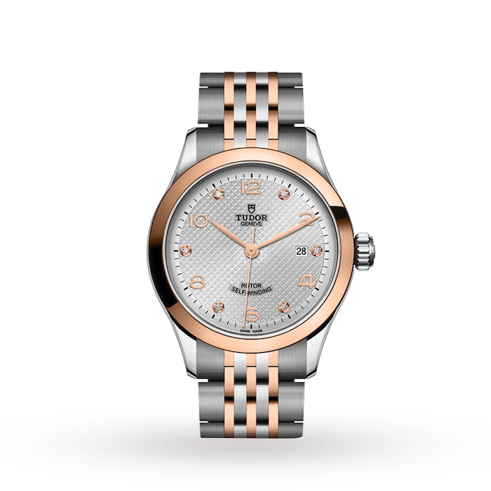 1926 28mm Ladies Watch Steel Case Diamond-Set Silver Dial