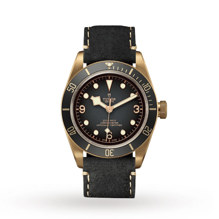 Black Bay Bronze 43mm Bronze Case Black Leather Strap