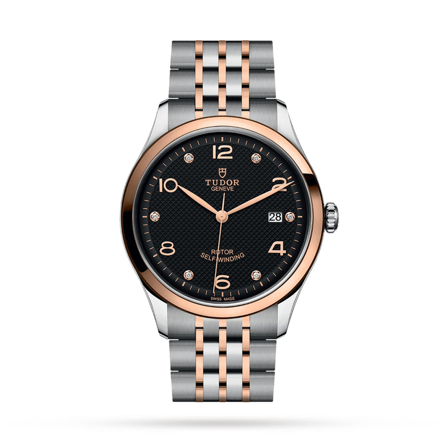Tudor1926 39mm Mens Watch Steel Case Diamond-Set Black Dial