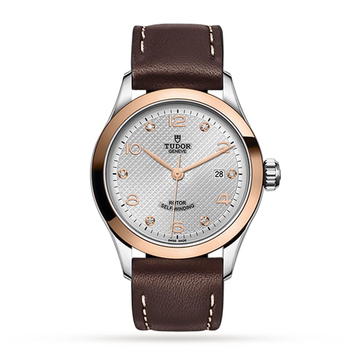 1926 28mm Ladies Watch Steel & 18ct Rose Gold Case Silver Dial