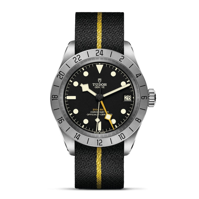 Black Bay Pro 39mm Steel Case Black Fabric Strap With Yellow Band