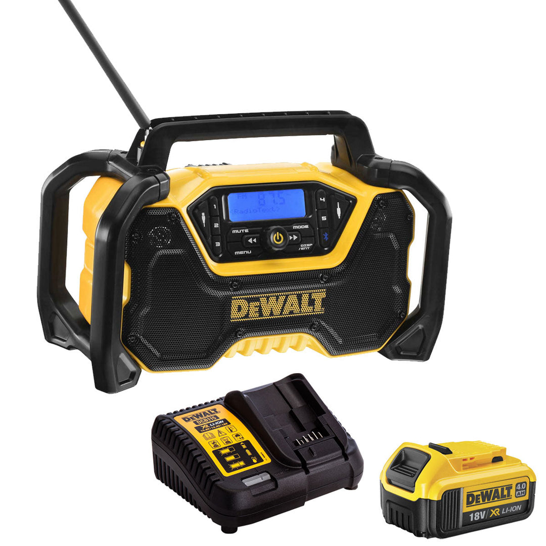 Dewalt DCR029 12-18V XR Compact Bluetooth Radio with 1 x 4.0Ah Battery & Charger
