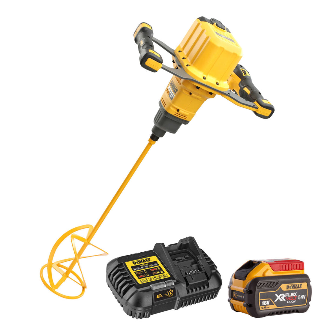 Dewalt DCD240N 54V XR FlexVolt Brushless Paddle Mixer with 1 x 9.0Ah Battery & Charger