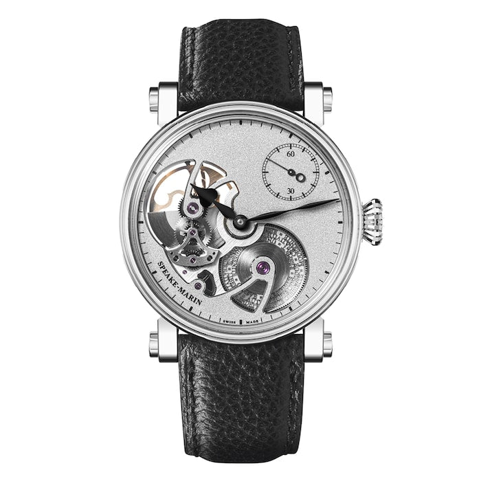 Openworked Sandblasted Titanium 38mm Mens Watch Silver