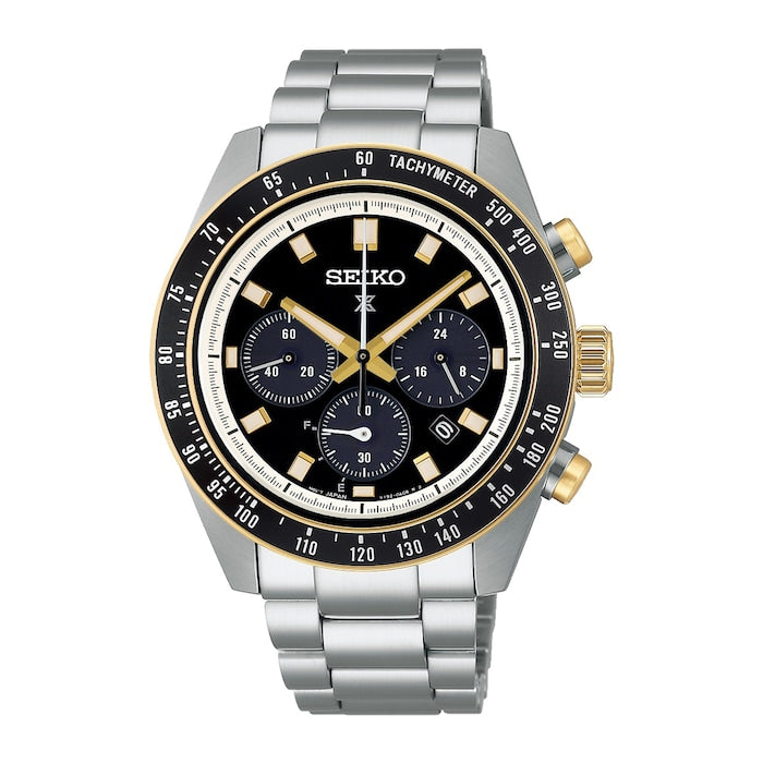 Prospex 'Circuit Race' Solar Speedtimer Chronograph 41.5mm Mens Watch Black