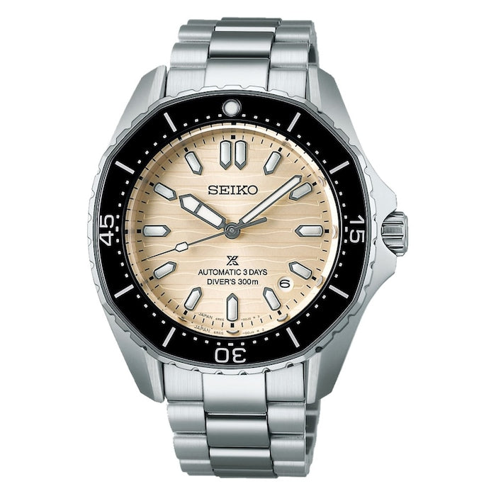 Diver's 41mm Bracelet Mens Watch Polygonal in Pearl-White Dial