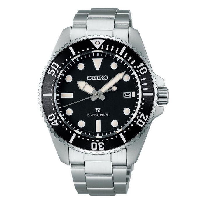 Solar Diver's 41mm Mens Bracelet Watch Black Dial