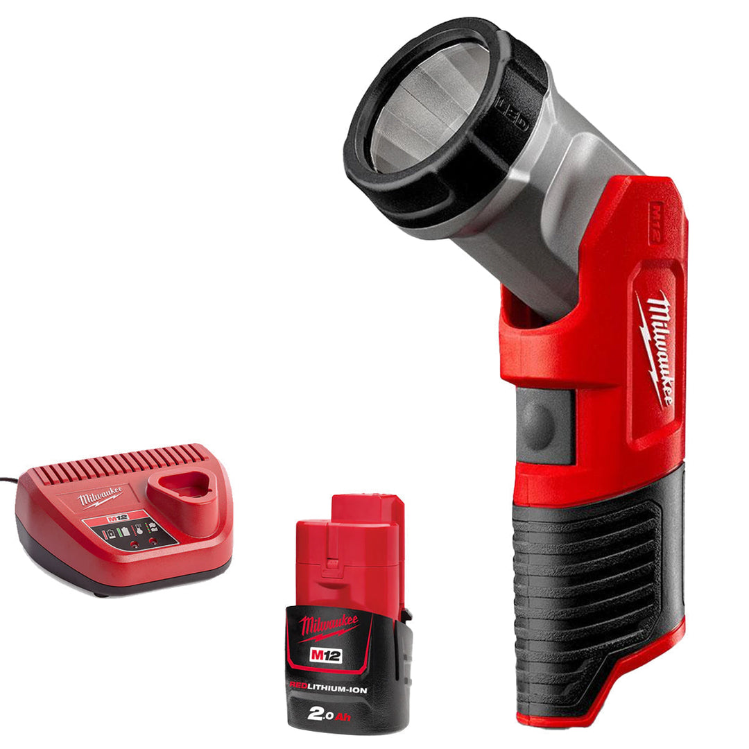 Milwaukee M12TLED-0 12V LED Torch with 1 x 2.0Ah Battery & Charger