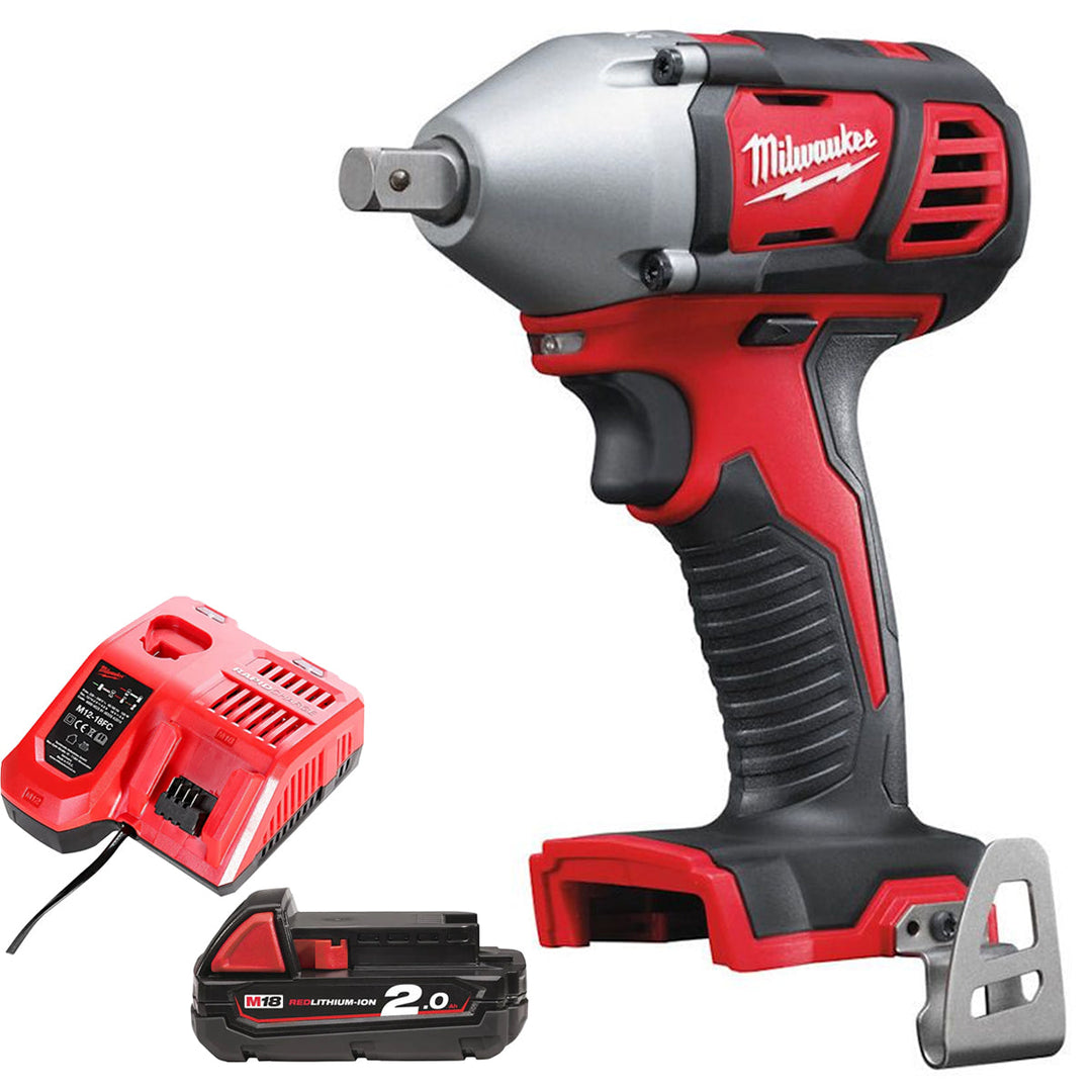 Milwaukee M18BIW12-0 18V Compact 1/2" Impact Wrench with 1 x 2.0Ah Battery &amp; Charger