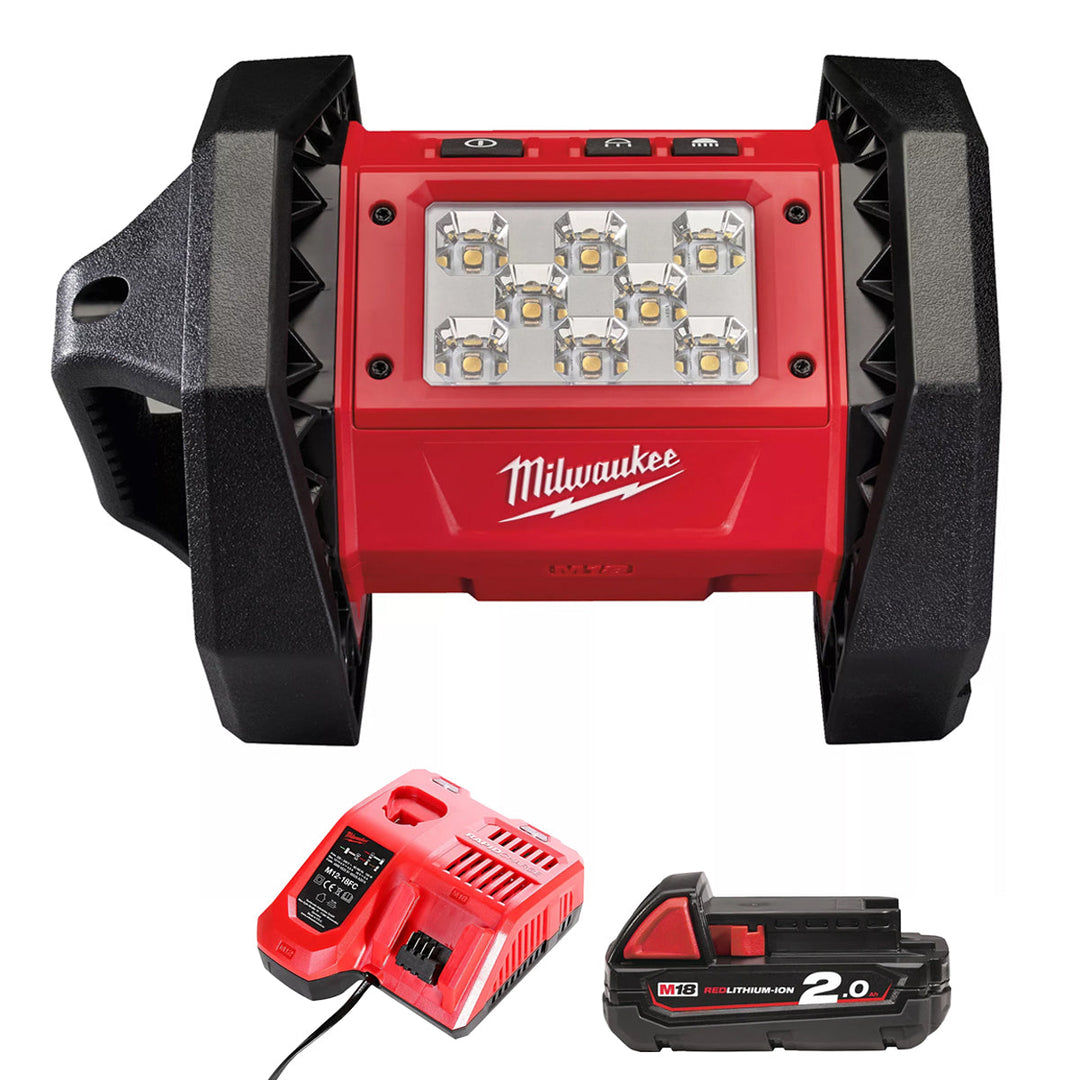 Milwaukee M18AL-0 18V LED Area Light with 1 x 2.0Ah Battery & Charger