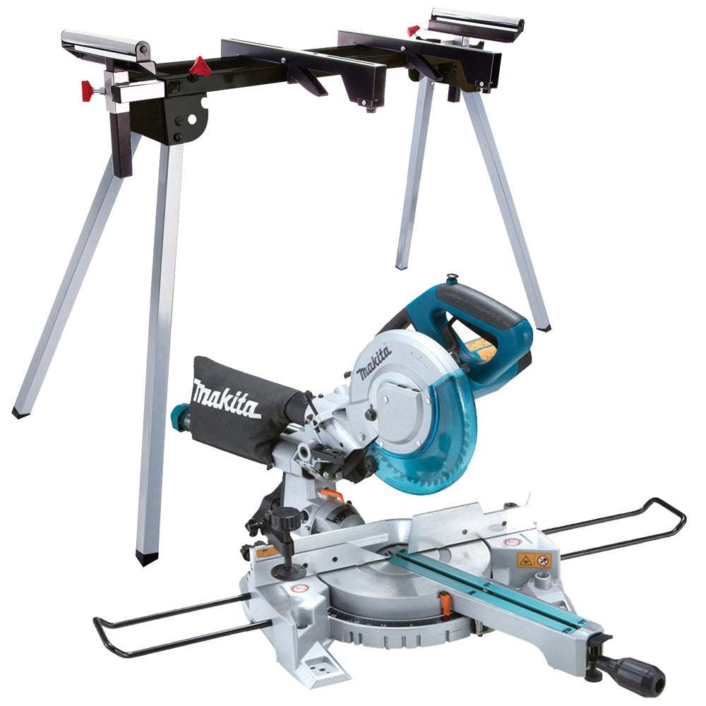 Makita LS0815FLN/2 216mm Sliding Compound Mitre Saw 240V With Laser LED Light & Leg Stand